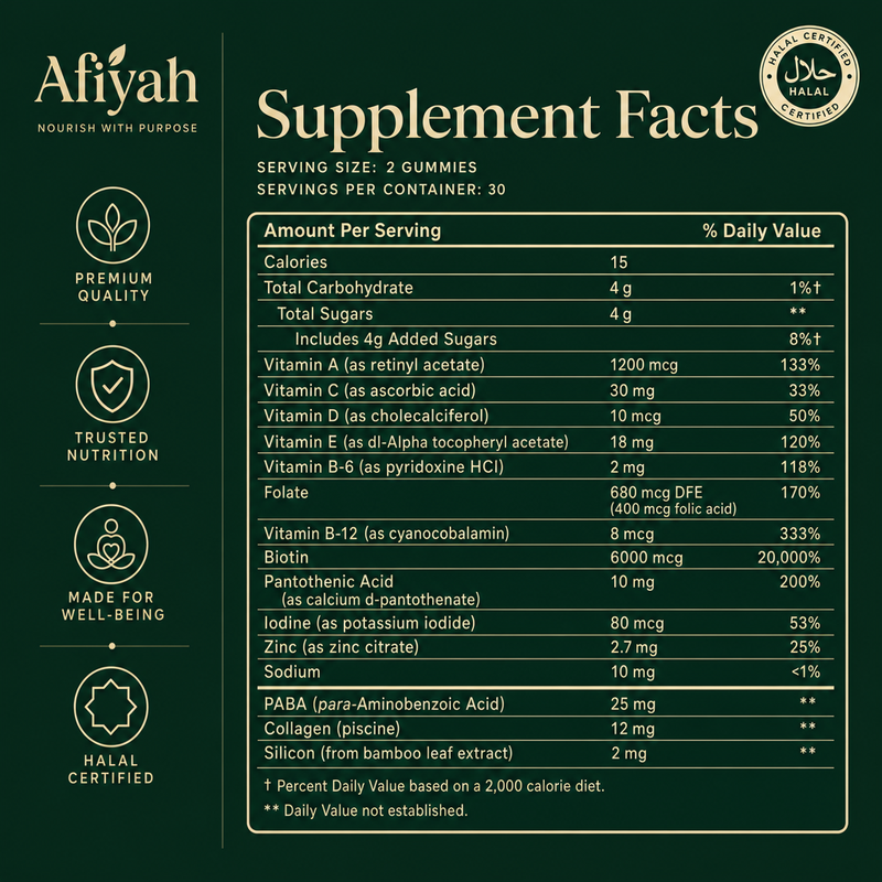 Hair & Skin supplement facts