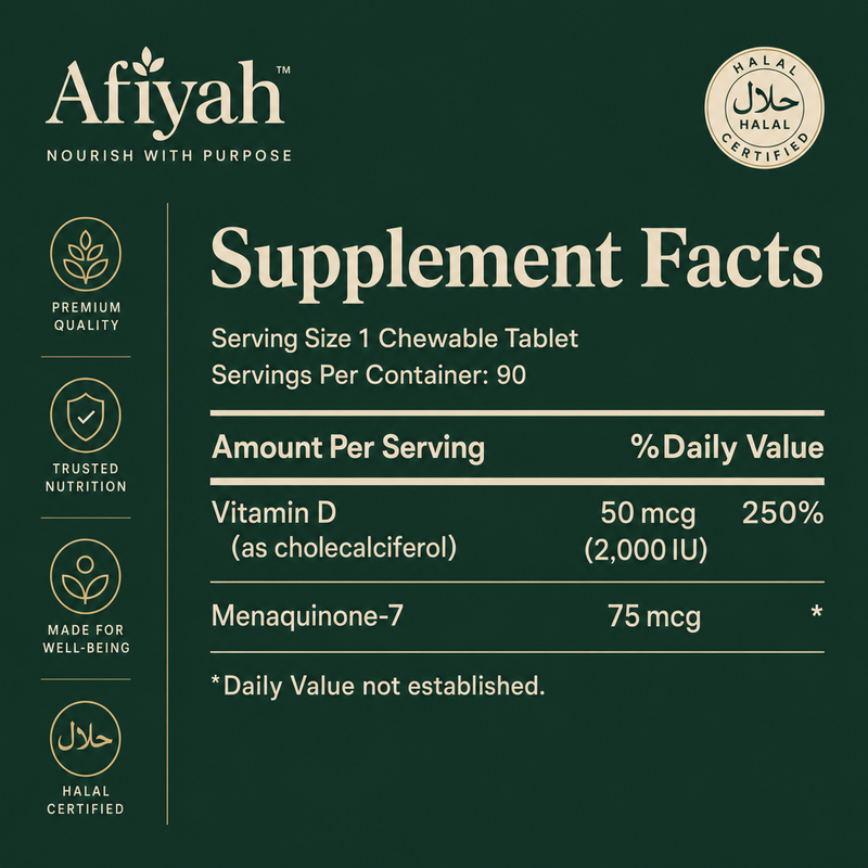 Vitamin D3 with K2 supplement facts
