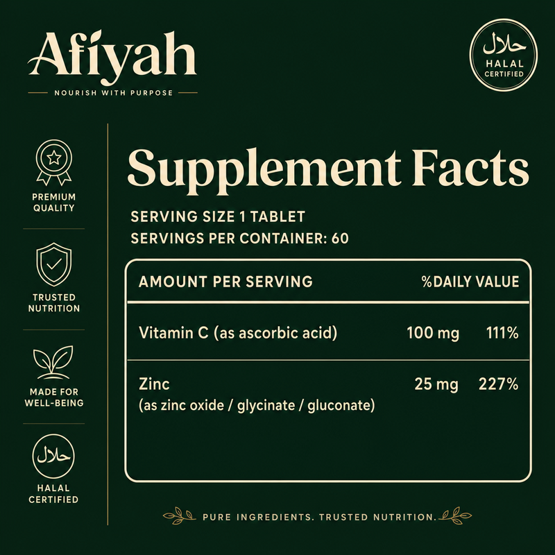 Zinc with Vitamin C supplement facts